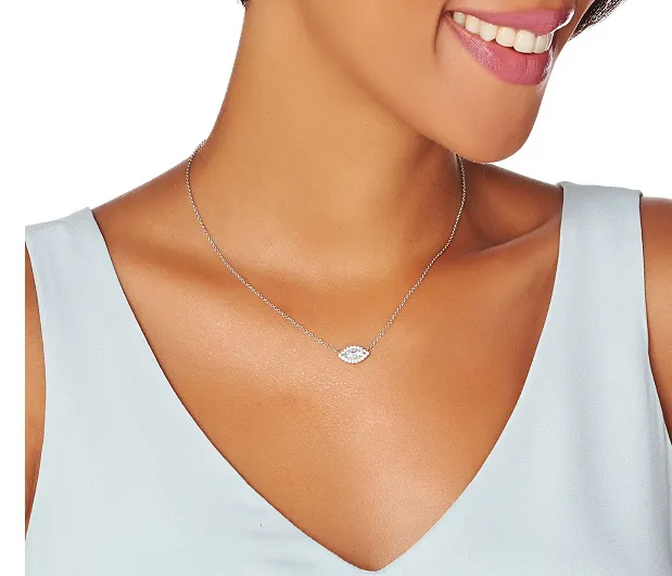 0.60 CT Diamond Necklace Marquise Cut Natural 14k White Gold Halo Pendant