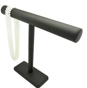 12 1/2"H Black Leatherette Single Round T-Bar