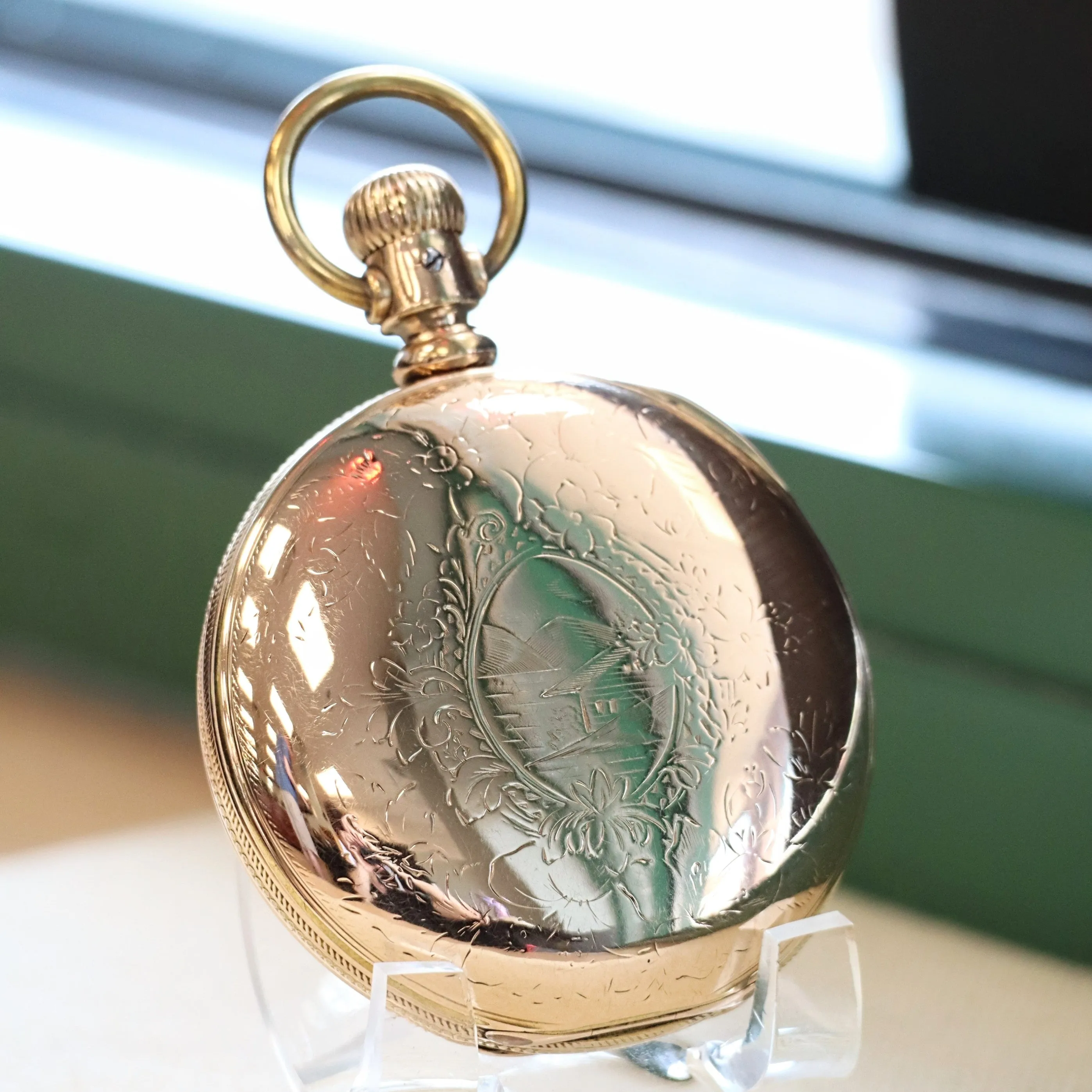 1888 ROCKFORD Pocket Watch 18s Grade 83 15 Jewels Hunter Case Yellow G.F.