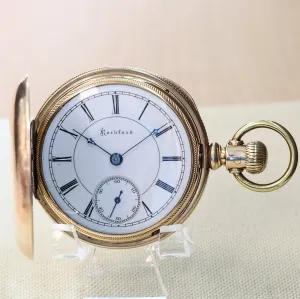 1888 ROCKFORD Pocket Watch 18s Grade 83 15 Jewels Hunter Case Yellow G.F.