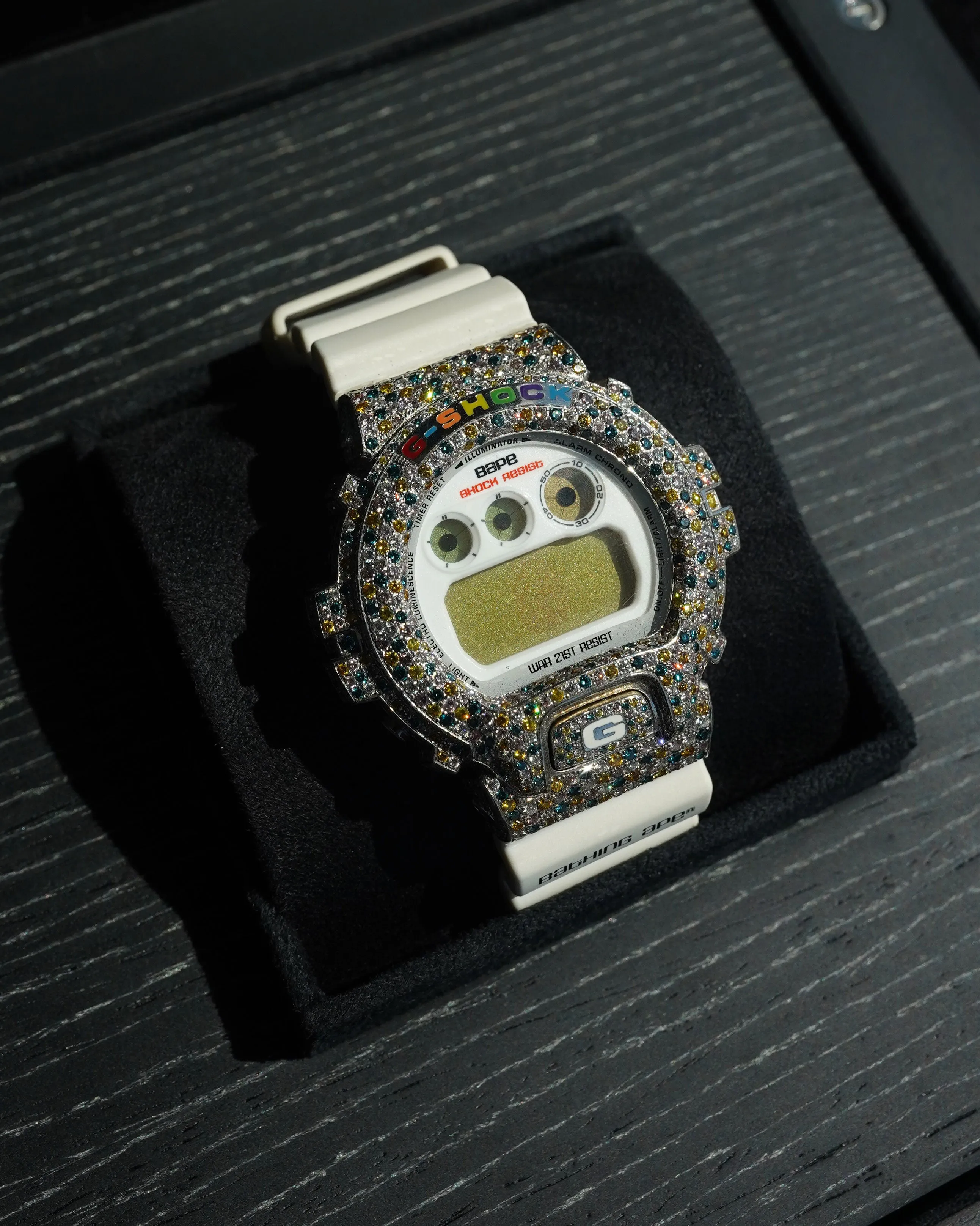18k White Gold Casio G-Shock × Bape DW-6900