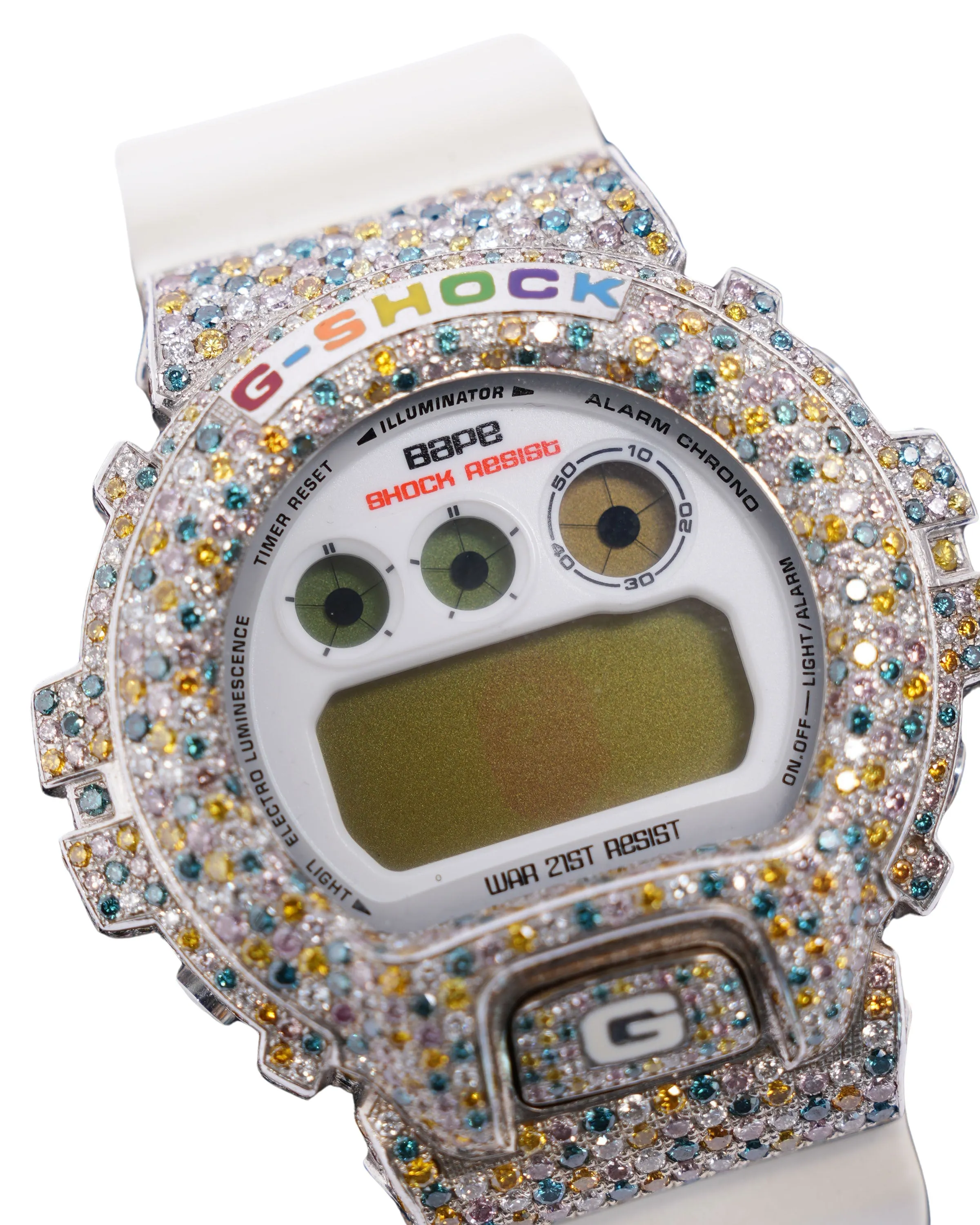 18k White Gold Casio G-Shock × Bape DW-6900