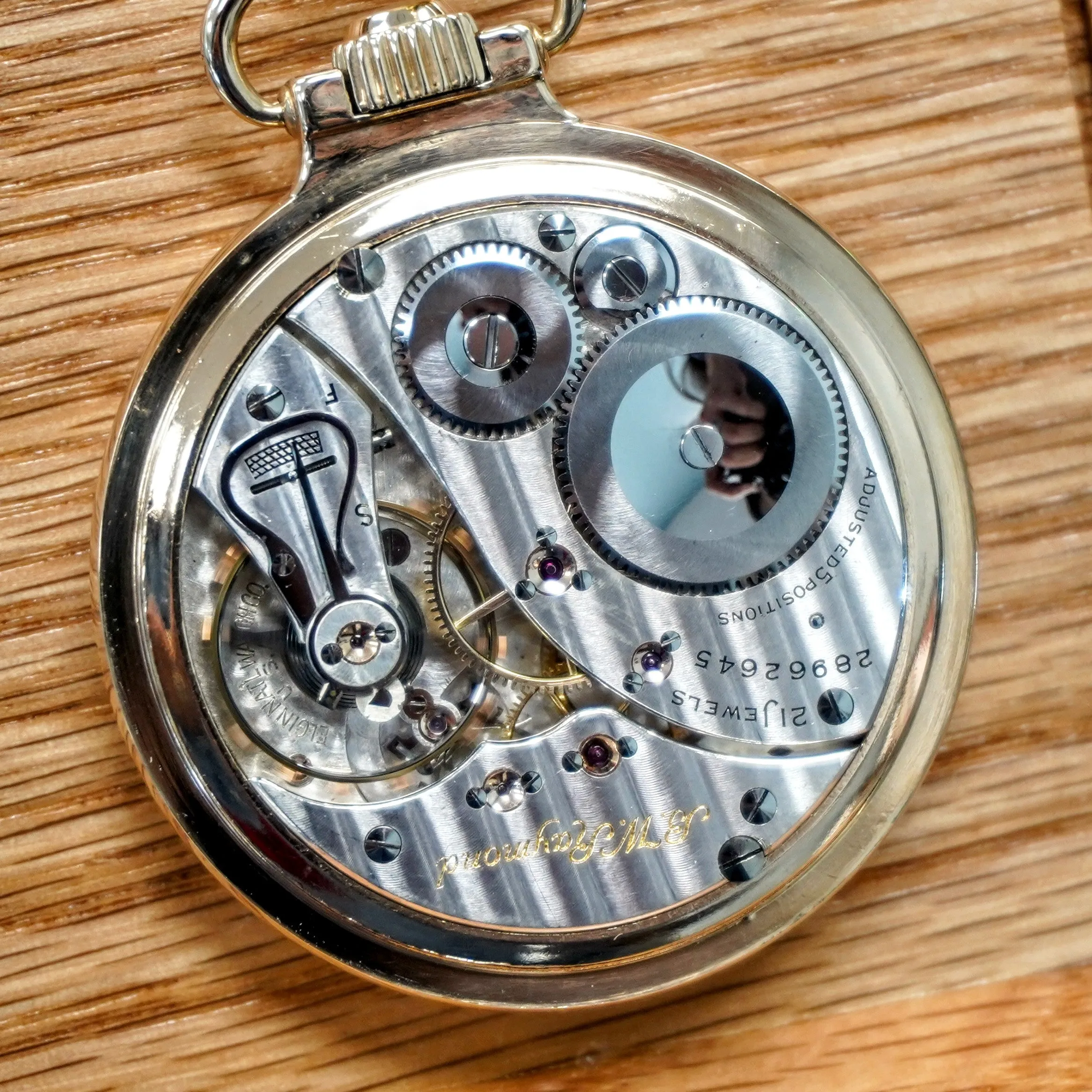 1926 ELGIN B. W. Raymond Pocket Watch Up Down Wind Indicator 21 Jewels 16s