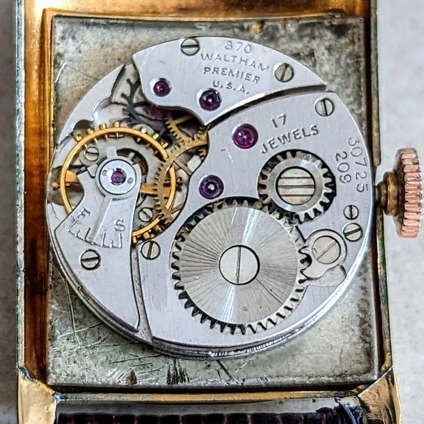 1940 WALTHAM PREMIER Watch 17 Jewels Cal. 870 U.S.A. Made Wristwatch