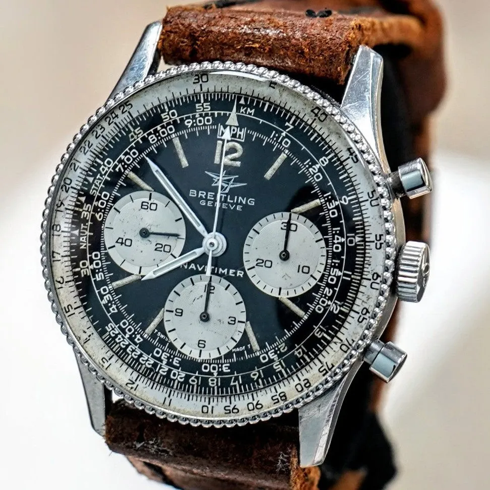 1965 BREITLING Navitimer 806 Chronograph Transitional Watch 17 Jewels Venus 178 Wristwatch
