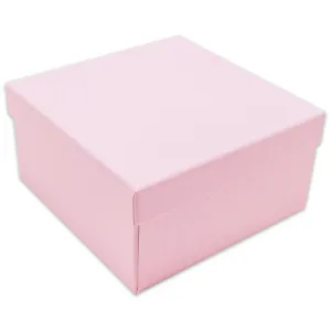 3 3/4" x 3 3/4" x 2" Pink Cotton Filled Paper Box