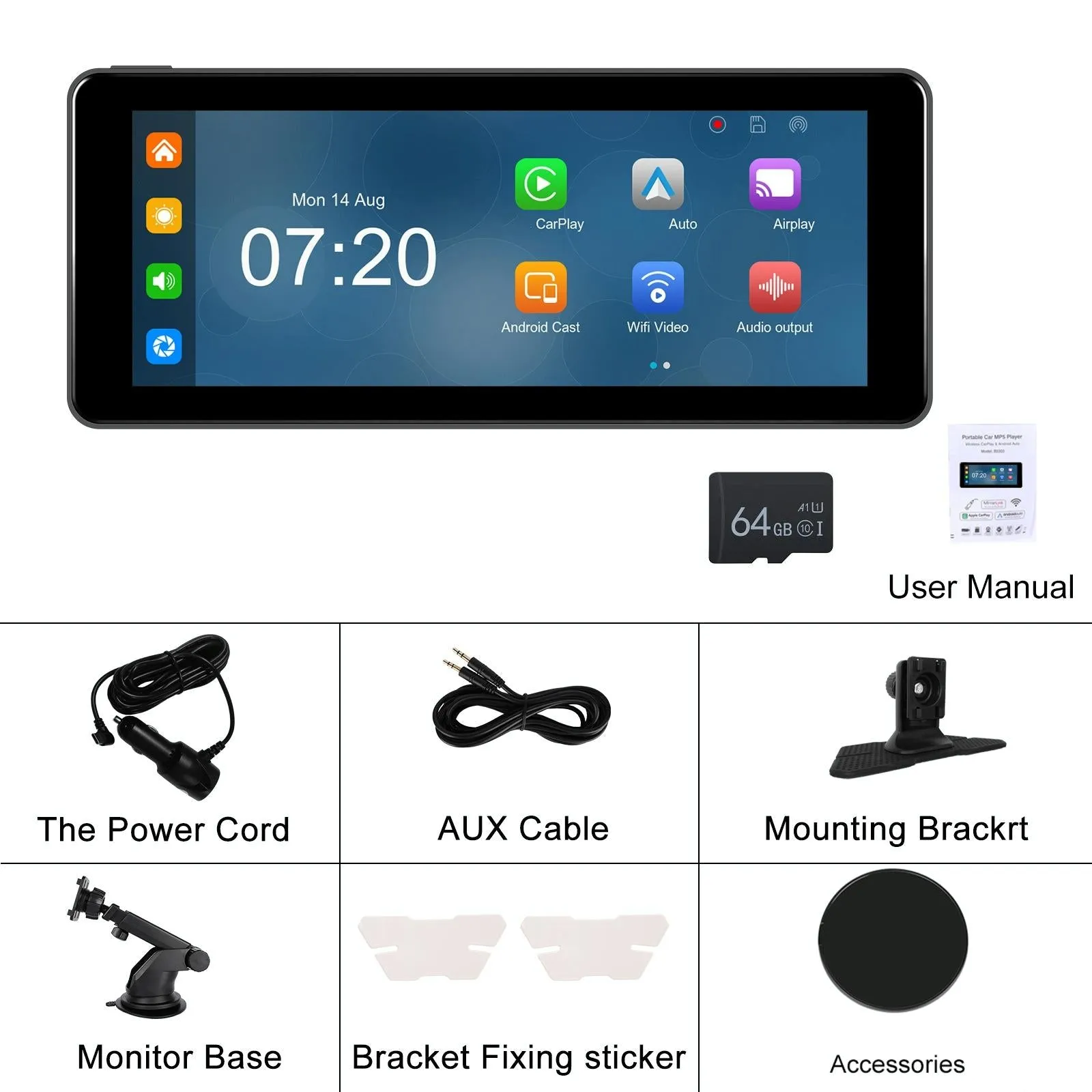 6.86 Inch 4K Dvr Smart Screen Player - Compact & High-Resolution