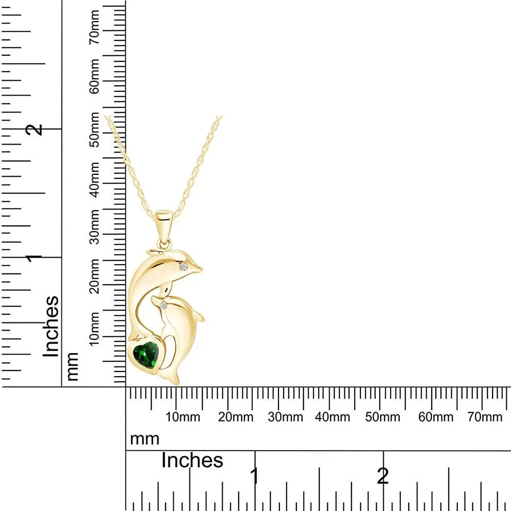 AFFY 14K Yellow Gold Over Sterling Silver Dolphin Pendant Necklace