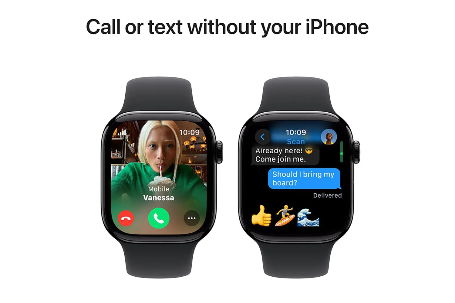 Apple Watch Series 10 GPS   Cellular | 42mm | Jet Black Aluminium Case with Black Sport Band M/L