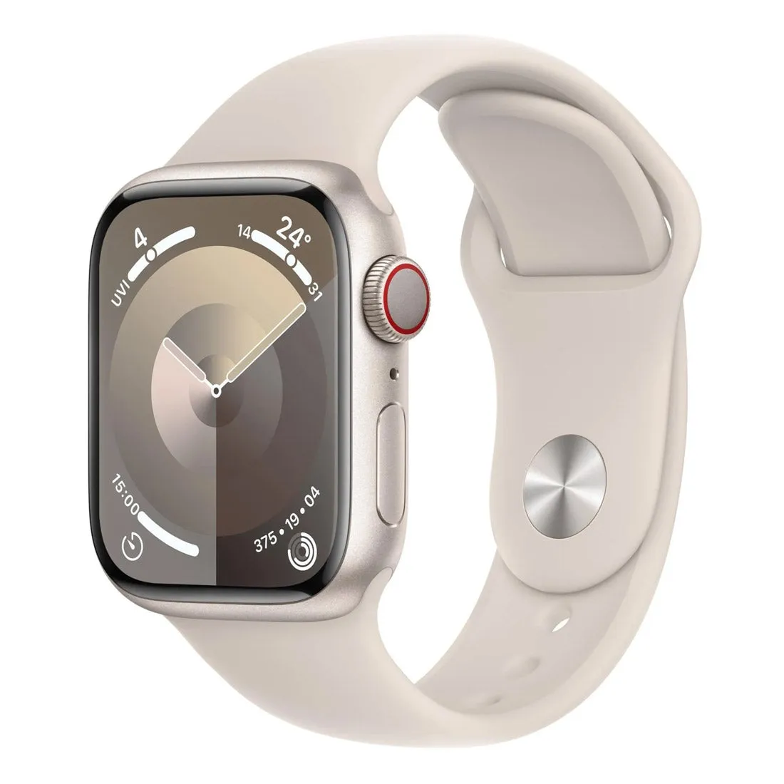 Apple Watch Series 9 45mm GPS   Cellular Starlight Aluminium Case w/ Starlight Sport Band (M/L) - Pristine - Refurbished (AU Version)