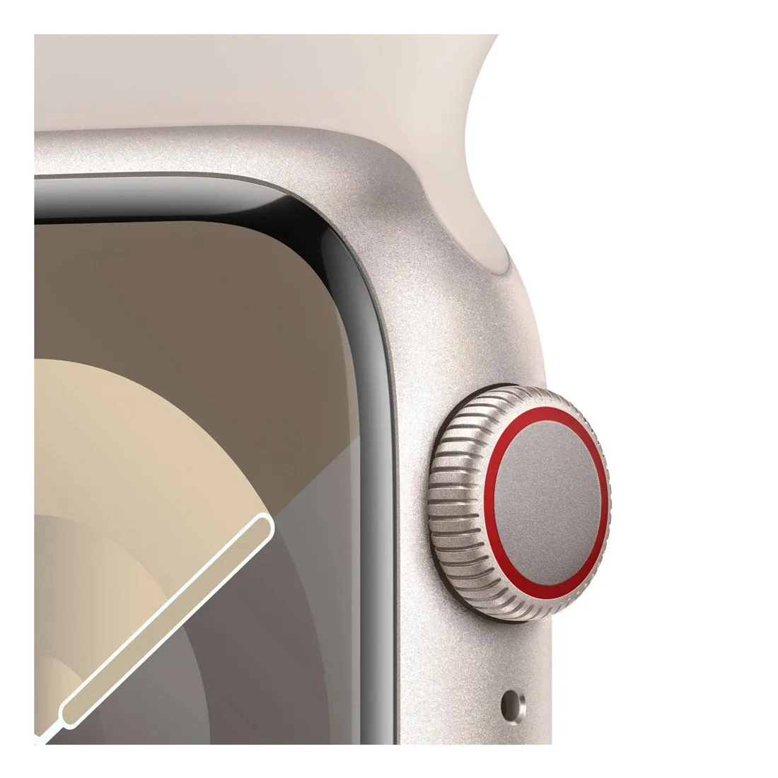 Apple Watch Series 9 45mm GPS   Cellular Starlight Aluminium Case w/ Starlight Sport Band (M/L) - Pristine - Refurbished (AU Version)