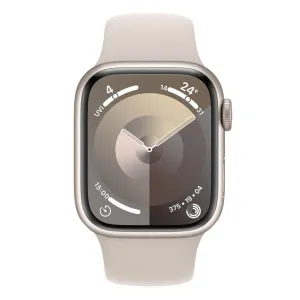 Apple Watch Series 9 45mm GPS   Cellular Starlight Aluminium Case w/ Starlight Sport Band (M/L) - Pristine - Refurbished (AU Version)