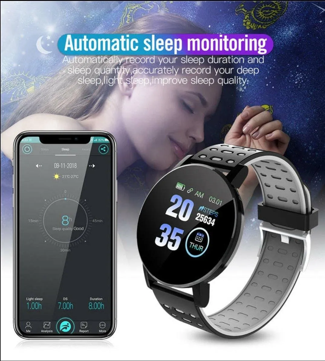 AQ Smart Watch & Health Tracker - Passion Red