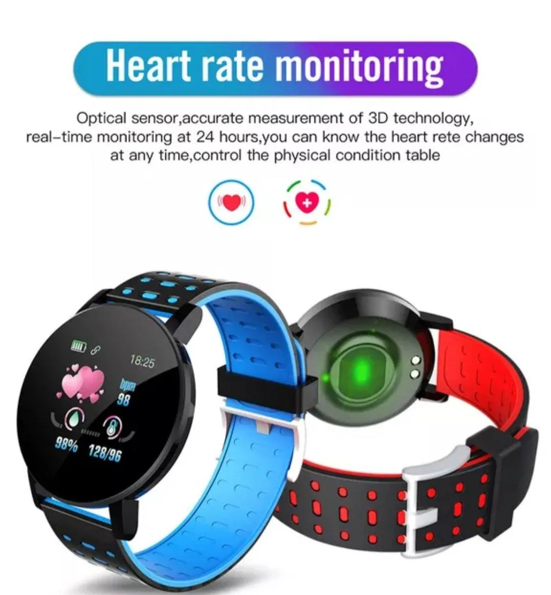 AQ Smart Watch & Health Tracker - Passion Red