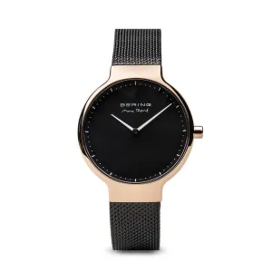 Bering - Max René  Polished Rose Gold, Black Mesh 31mm