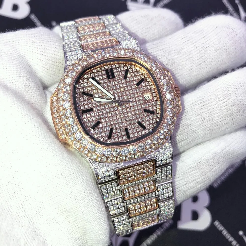 Best Quality Modern CZ Stainless Steel Watch Bling Bling