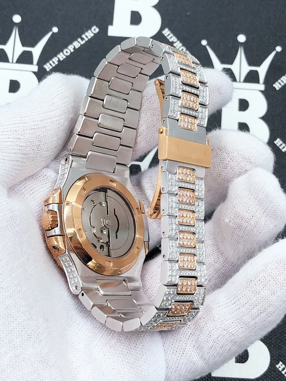Best Quality Modern CZ Stainless Steel Watch Bling Bling