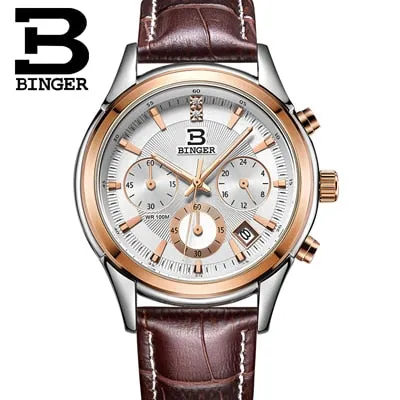 Binger Swiss Alpha Quartz Watch Men B 6019
