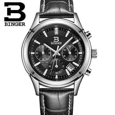 Binger Swiss Alpha Quartz Watch Men B 6019