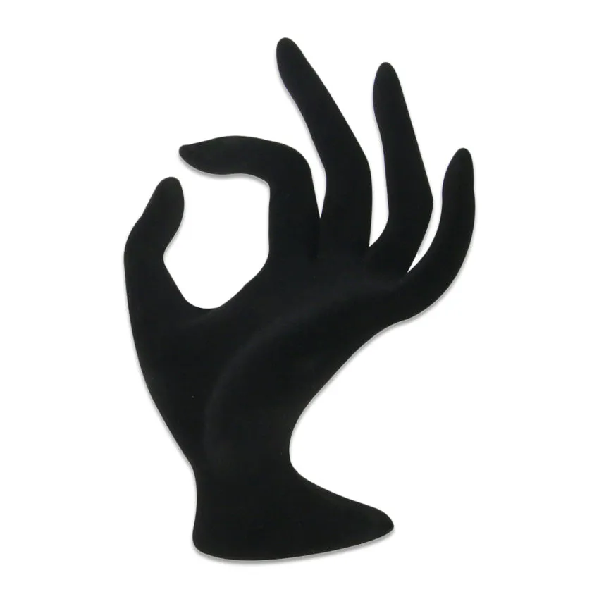 Black Velvet Open Hand Display Stand For Jewelry