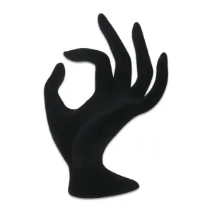 Black Velvet Open Hand Display Stand For Jewelry