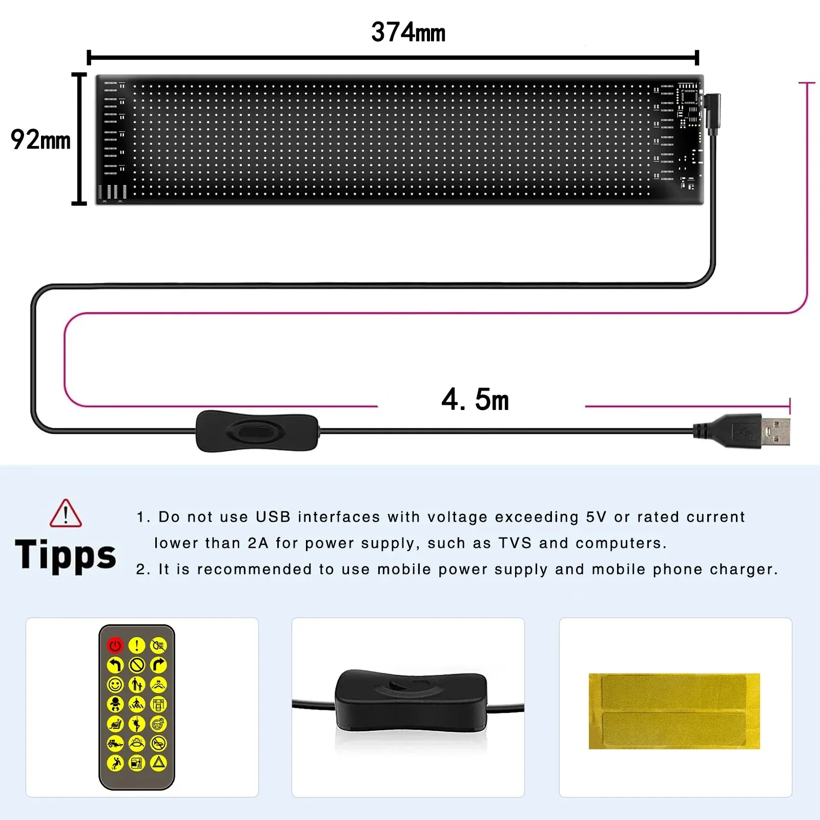 Bluetooth Led Car Pixel Panel For Taxi Rear Window App Control