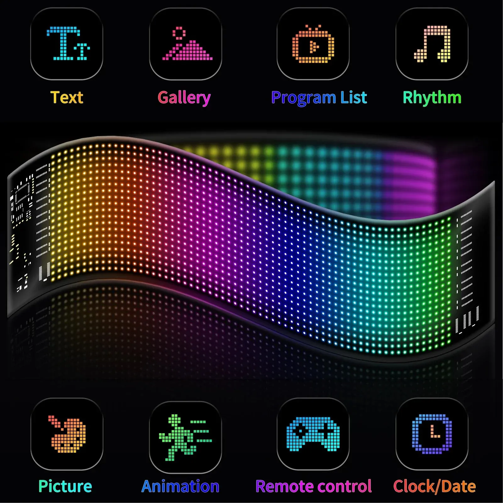 Bluetooth Led Car Pixel Panel For Taxi Rear Window App Control
