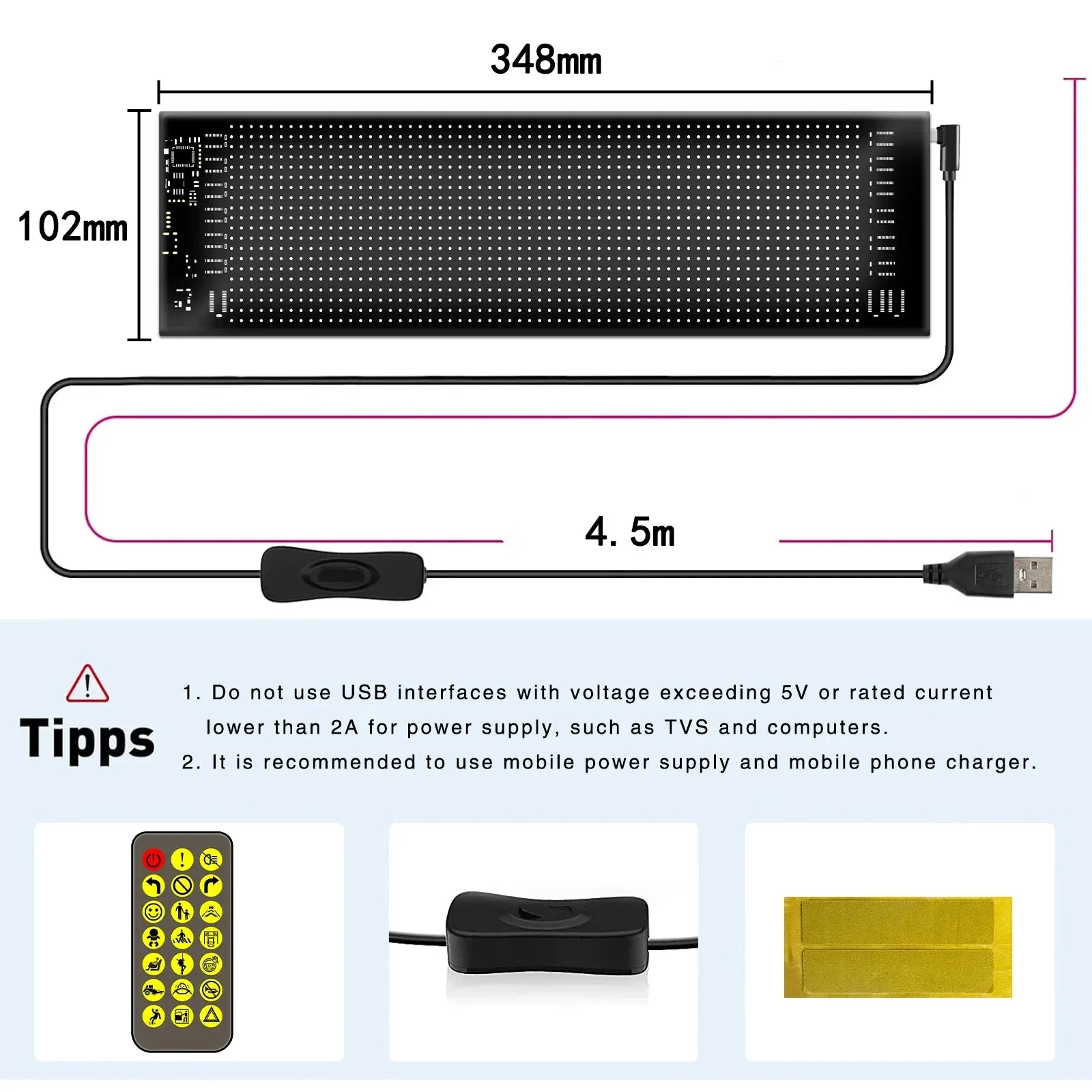 Bluetooth Led Car Pixel Panel For Taxi Rear Window App Control