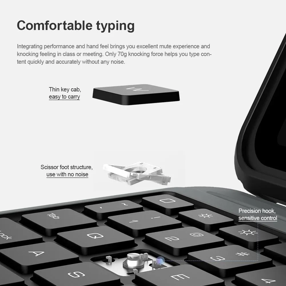 Bluetooth Touch Keyboard Smart Tablet Case For Ipad Air 10.9 / 4 / 5 / Pro 11 2020-2022 In Black
