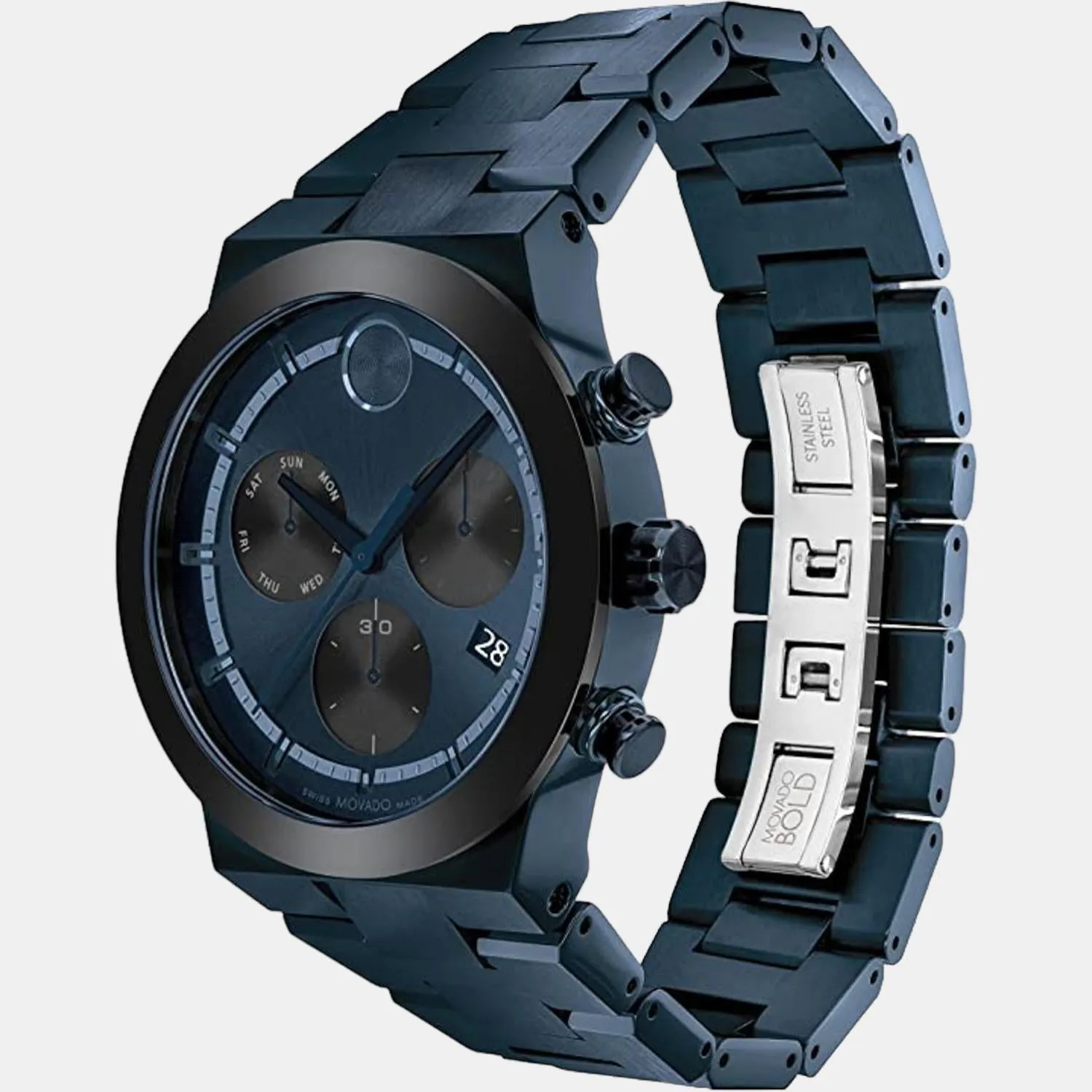 Bold Fusion Men's Blue Dial Chronograph Stainless Steel Watch 3600859
