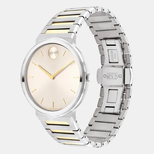 Bold Men's Beige Analog Stainless Steel Watch 3601075
