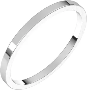 Bonyak Jewelry Platinum 1.5mm Flat Band Genuine, Size 7