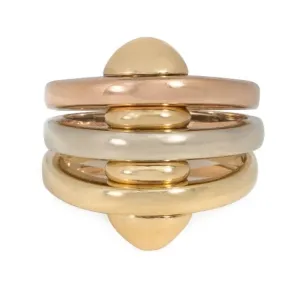 Bulgari Tri-Color Gold Stack Ring ASC5628