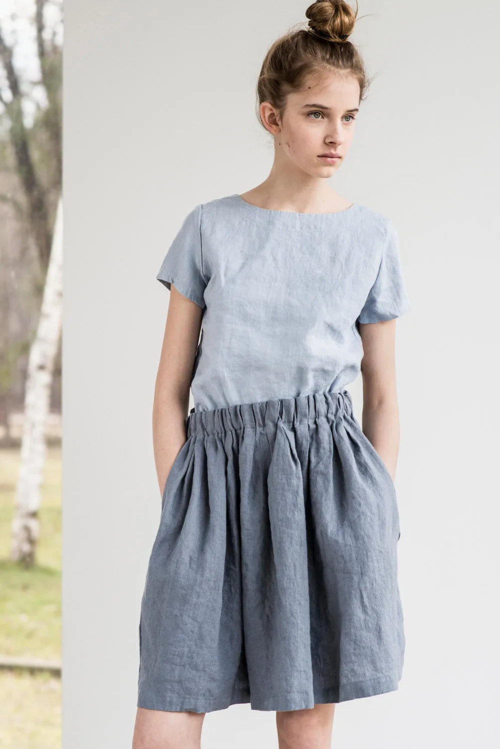 Chase Simple Linen Skirt