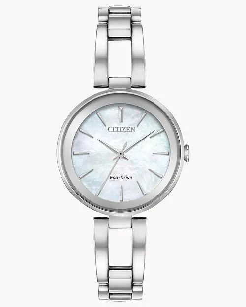 Citizen Axiom Ladies Eco-Drive Steel Pearl Dial Watch EM0630-51D