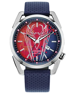 Citizen Spider-Man Red Dial Leather Strap Watch AW1680-03W