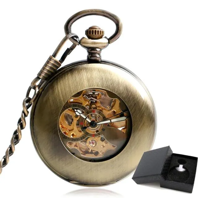 Copper Fashion Bronze Pendant Smooth Retro Pocket Watch