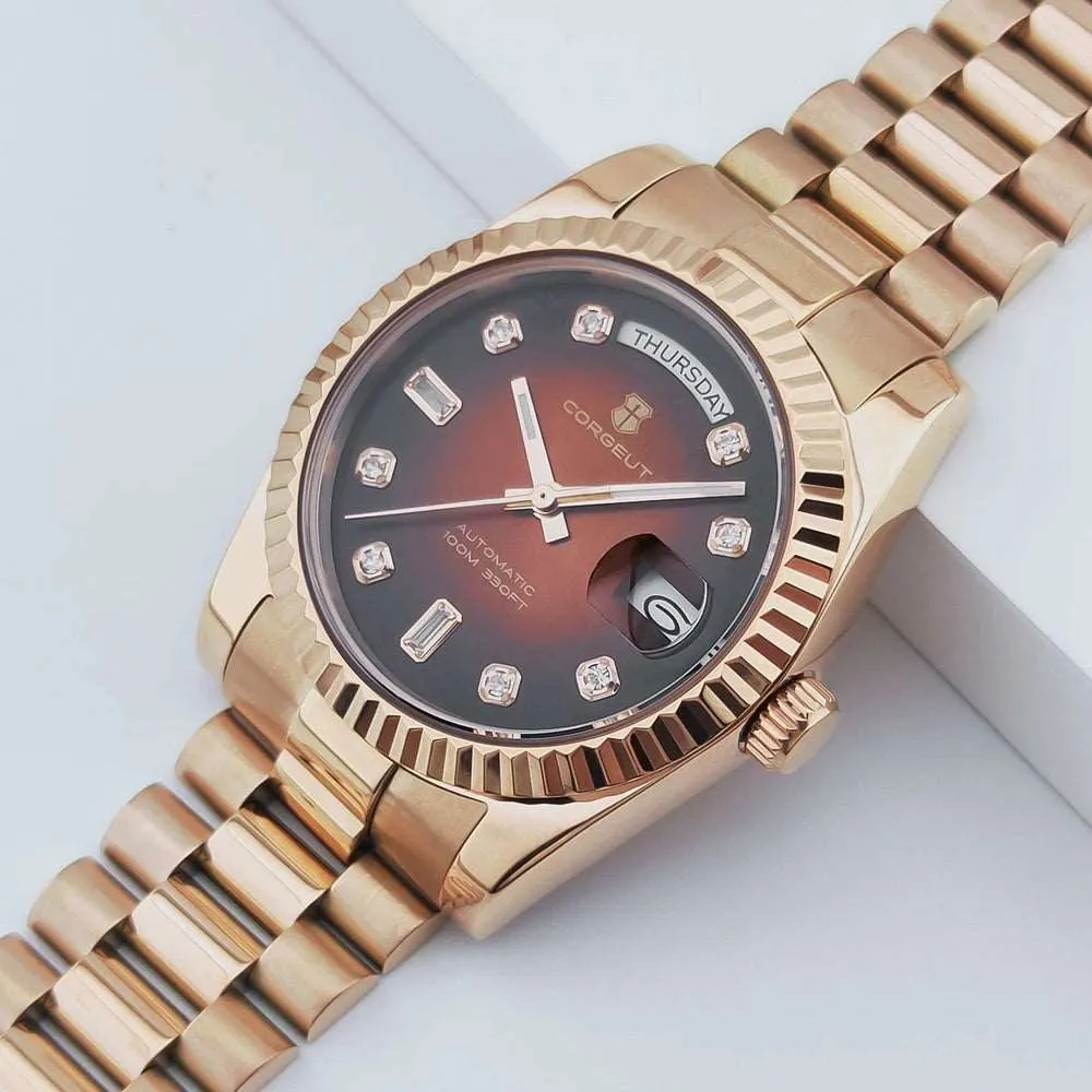 Corgeut Day-Date 36 Seagull 1644 Automatic Mechanical Homage Watches