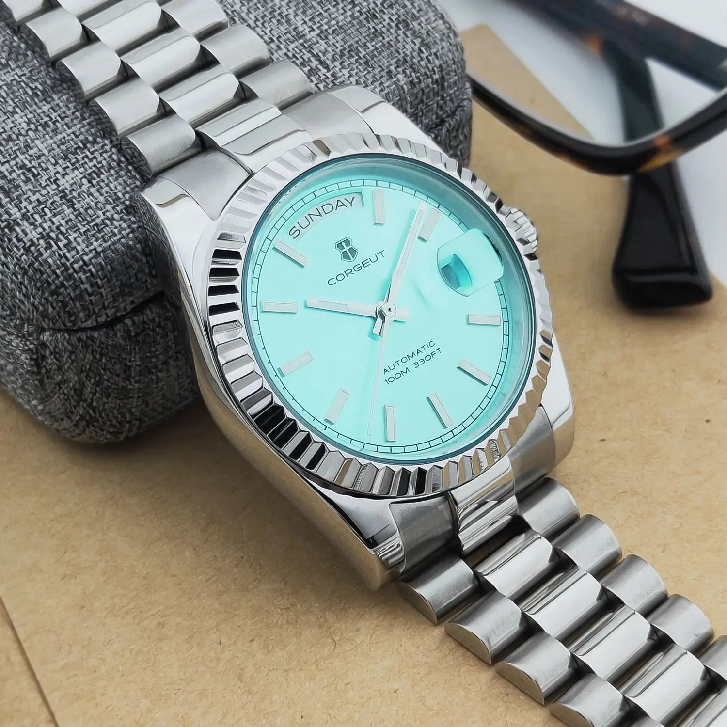 Corgeut Day-Date 36 Seagull 1644 Automatic Mechanical Homage Watches