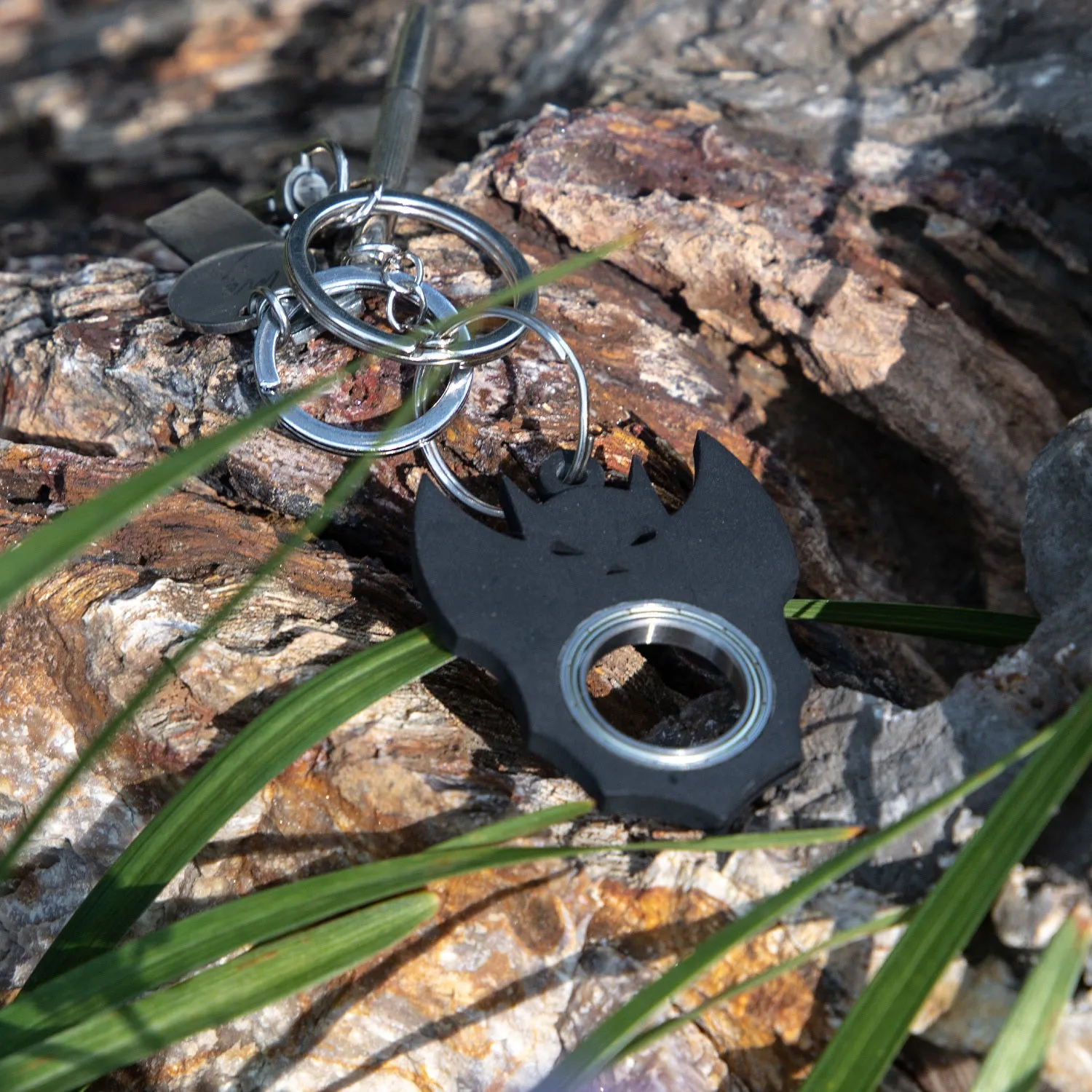 Creative Fidget Spinner Toy Bat Demon Ghost Keychain