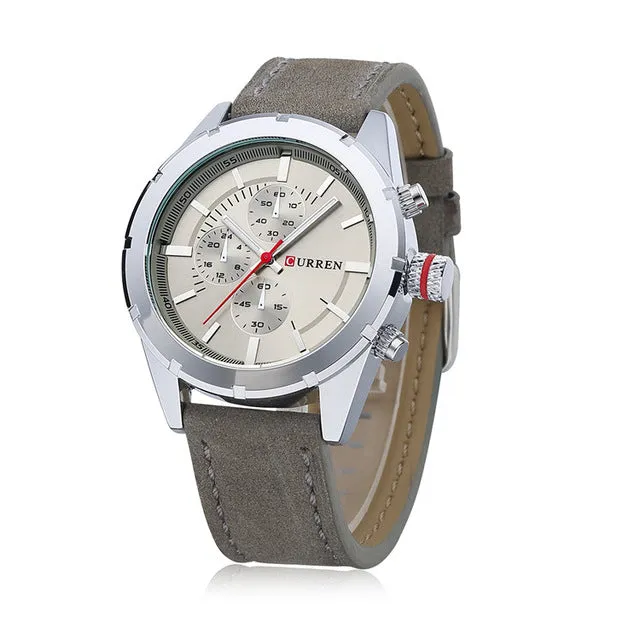 CURREN Leather Strap Sports Men Quartz Wrist Watches 8154
