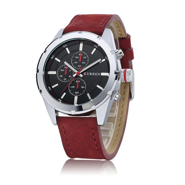 CURREN Leather Strap Sports Men Quartz Wrist Watches 8154
