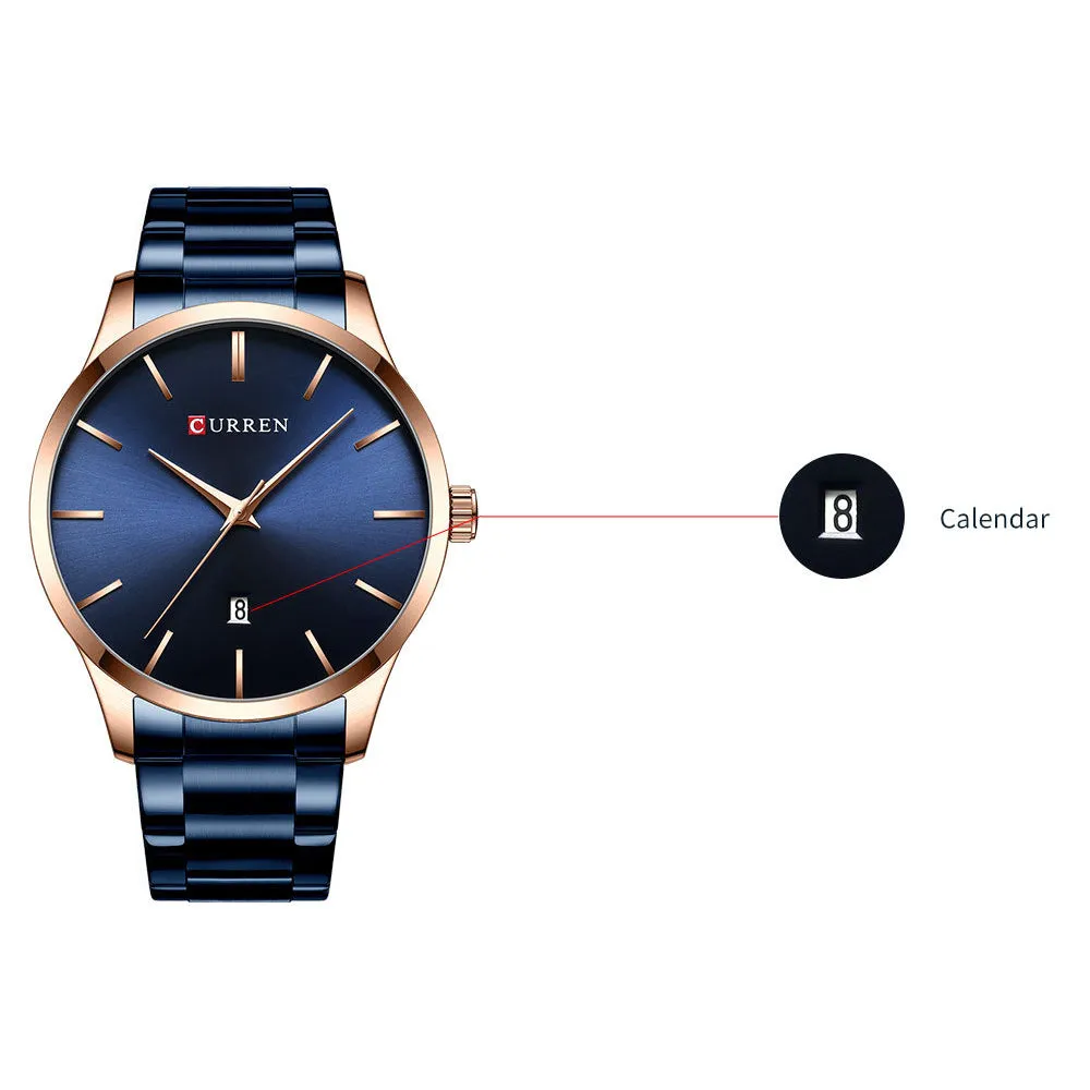 CURREN Stainless Steel Classic Men Business Quartz Wrist Watches