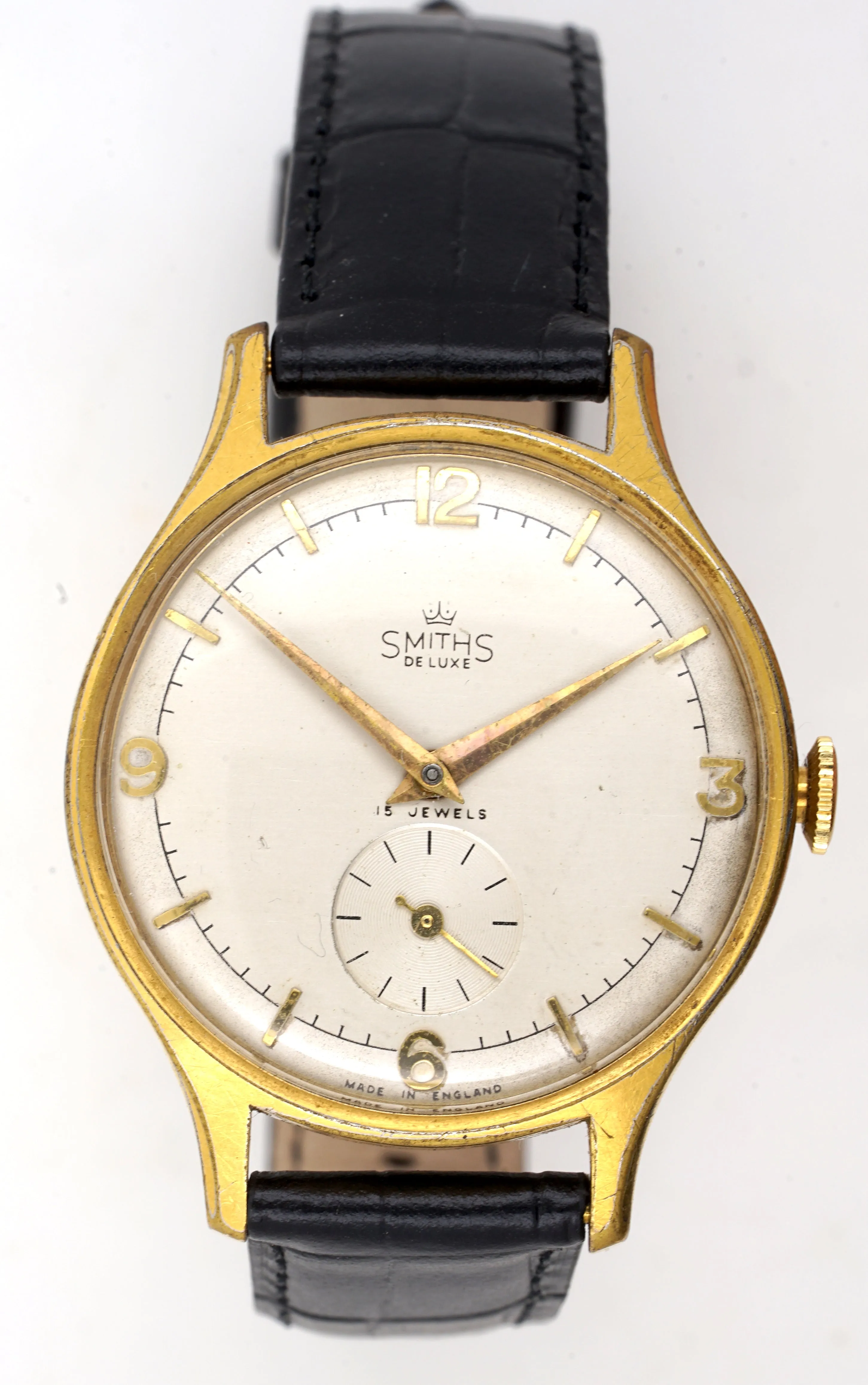 DELUXE SMITHS LARGE GENTS ENGLISH WRISTWATCH MODEL A325 A RARE MODEL c 1955/6 2