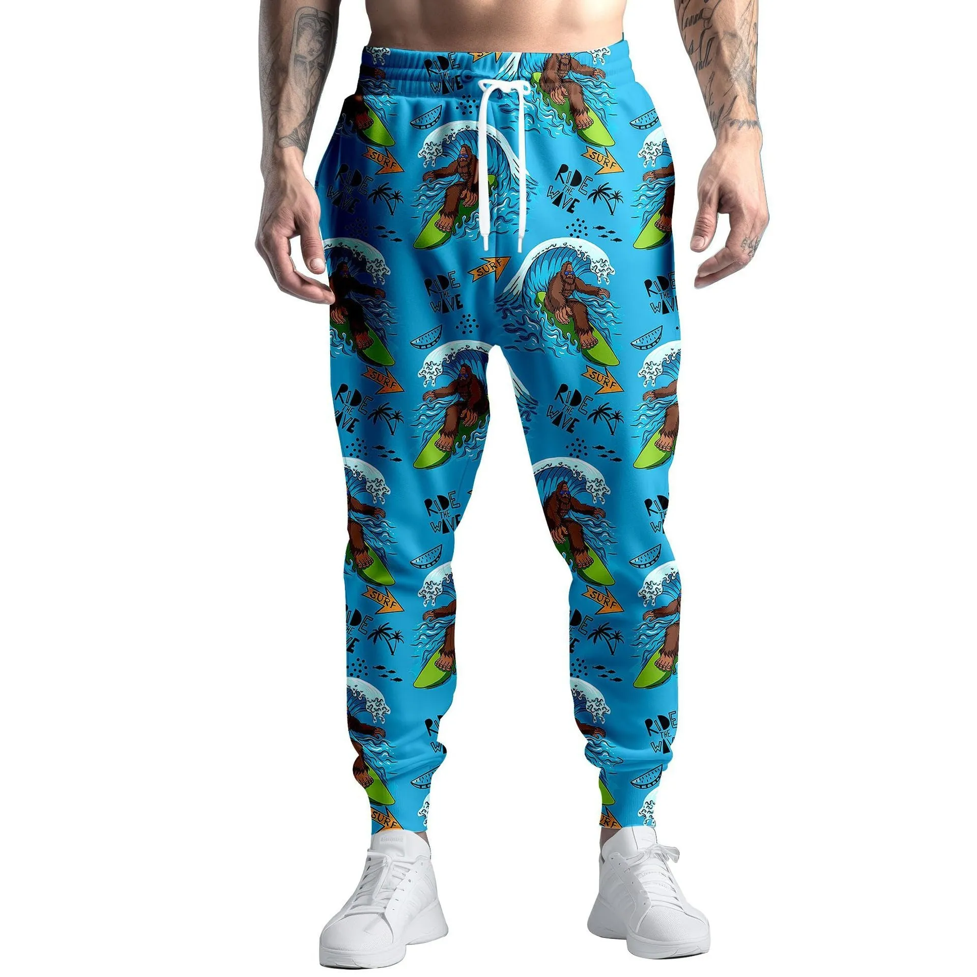 Digital Printing Colorful Paint Graffiti Sweatpants Straight