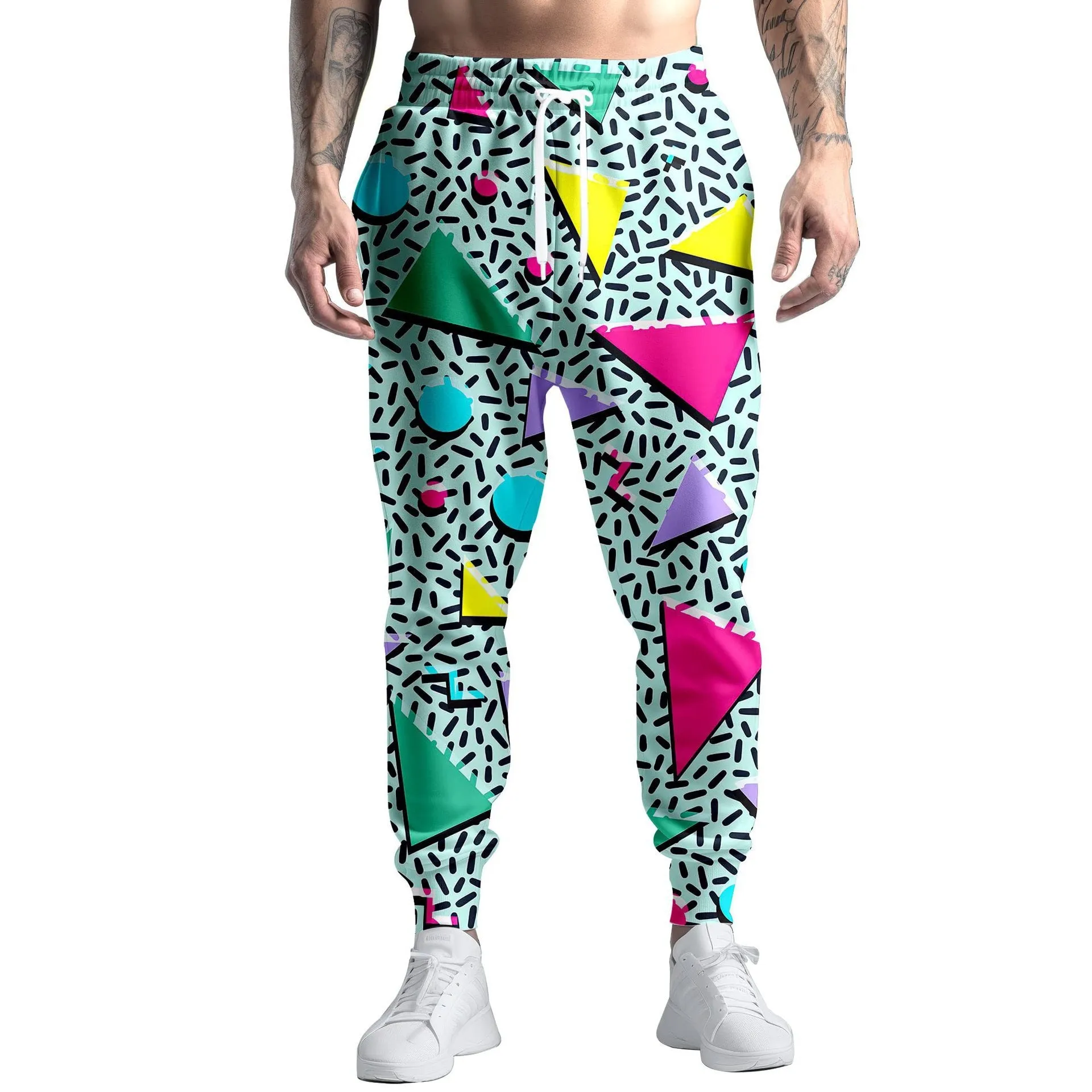Digital Printing Colorful Paint Graffiti Sweatpants Straight