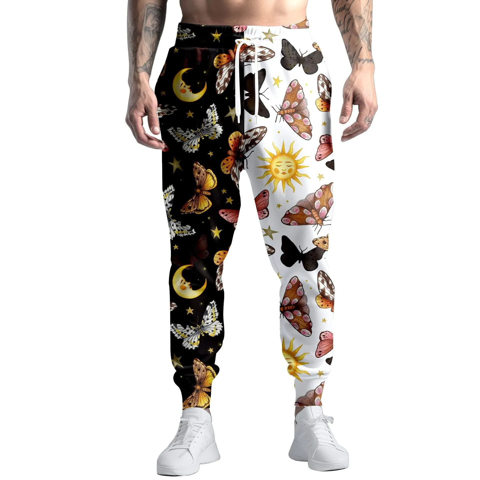 Digital Printing Colorful Paint Graffiti Sweatpants Straight