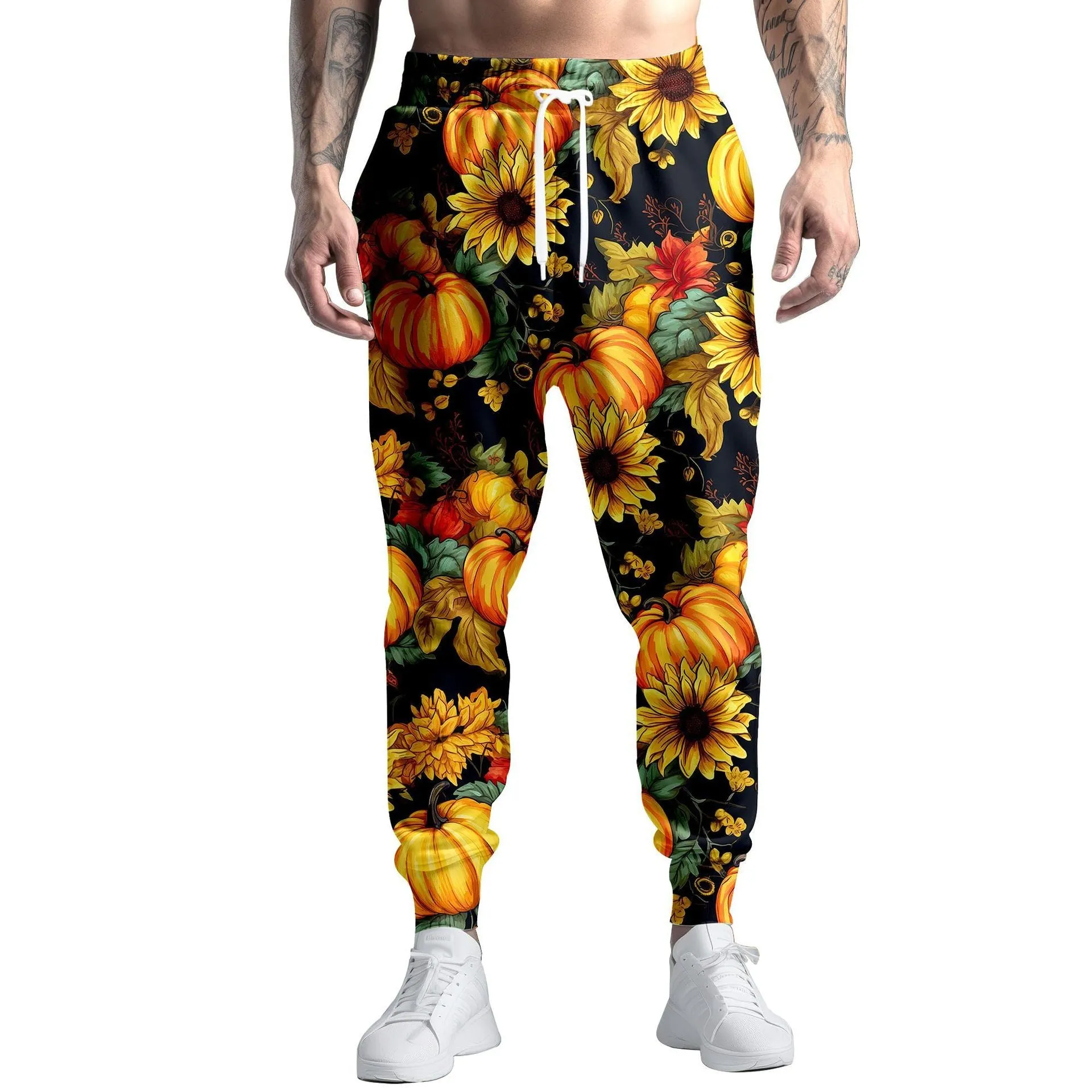 Digital Printing Colorful Paint Graffiti Sweatpants Straight