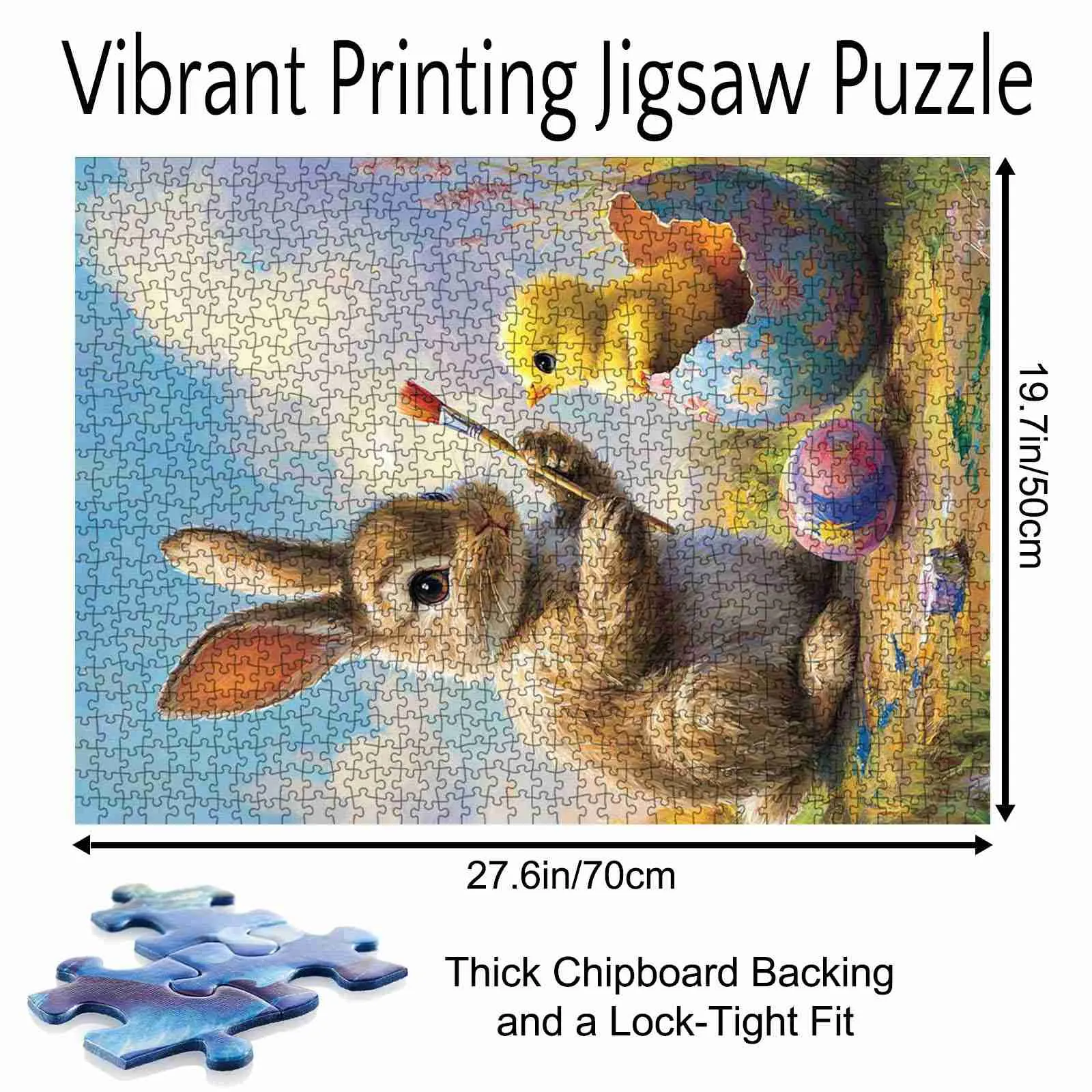 Easter Bunny and Baby Chick Jigsaw Puzzle