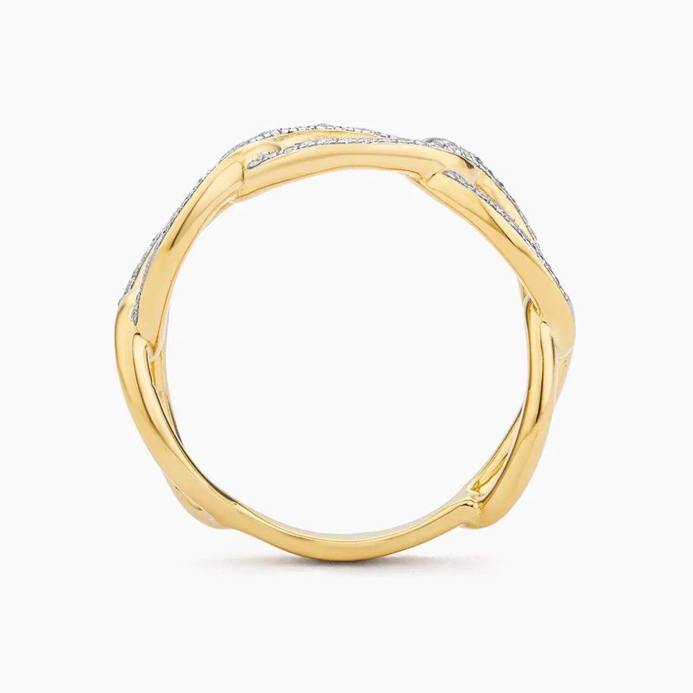Ella Stein Triple Link Statement Ring in Gold - Size 8
